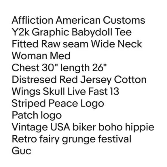 Affliction Y2k Old Glory Flag Baby Tee Woman Sz Med Distresed Red Skull Wings - Picture 11 of 12